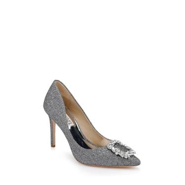 Imagem de Badgley Mischka Cher Pump feminino com salto agulha de 9,5 cm, Glitter de estanho, 38