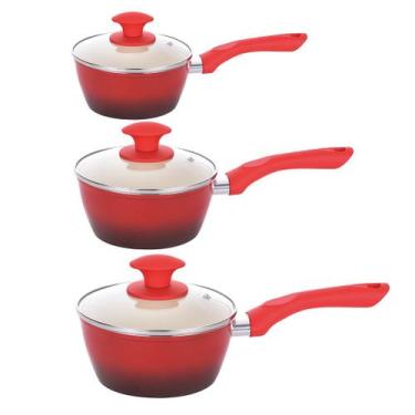 Imagem de Kit 3 Panelas Indução Cerâmica Rubi 3,7mm 16, 18 e 20cm - Class Home