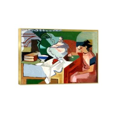 Imagem de Impressão em tela pintura famosa imagem de parede sem título 9 - Pôster moldura dourada para sala de estar banheiro decoração de casa 70 x 100 cm 27 x 39 pol