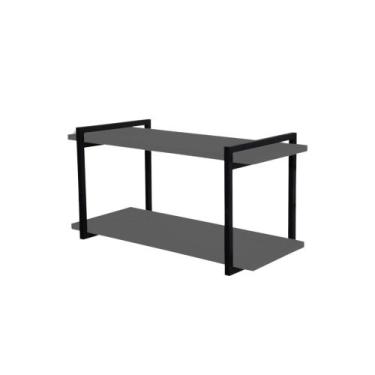 Imagem de Nicho prateleira de parede Metalon Duplo 80X30 Preto 02 - VR DESIGNER,