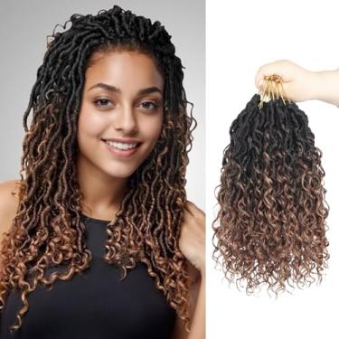 Imagem de Vemet Cabelo de crochê Goddess Locs 30,5 cm, 9 pacotes de cabelo sintético sintético para mulheres negras, extensões de cabelo River Locs estilo crochê pré-enrolado com pontas encaracoladas