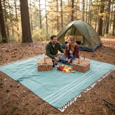 Imagem de LANE LINEN Cobertor de praia grande – Toalha de praia grande, jogos de praia para a família, toalha compacta de secagem rápida (208 x 208 cm), perfeita para descansar, estadias em resorts e escapadas