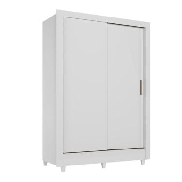 Imagem de Guarda Roupas Solteiro Com 2 Portas De Correr 2 Gavetas Bélgica Andirá Branco