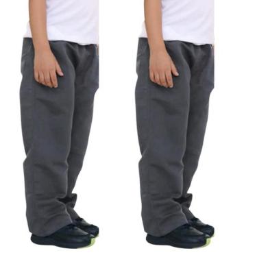 Imagem de Kit 2 Calças Tactel Infantil E Juvenil Lisa Uniforme Menino - Repeliqu