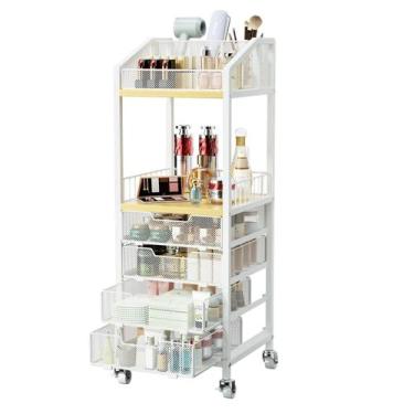 Imagem de Carrinho de armazenamento para organizador de maquiagem HaPirm com 4 g