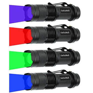 Imagem de Lanterna de caça, lanterna vermelha Zoomable Lanterna verde, lanterna de LED preto, lanterna azul claro, lanterna tática para caça, pesca, sangue de rastreamento, detecção