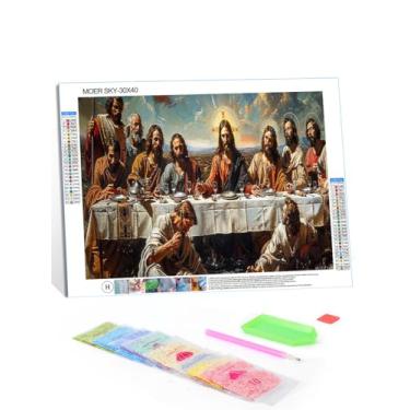 Imagem de Kits de arte de diamante para adultos iniciantes A Última Ceia, kits de pintura de diamante 5D para homem, kit de pintura de broca completa DIY para adultos, hobbies para mulheres, presentes de