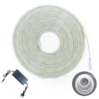 Imagem de Fita Neon Led 5m Adesiva 12v Flexivel à Prova de Agua Impermeavel + Fonte de Alimentação Completa (Branco Frio)