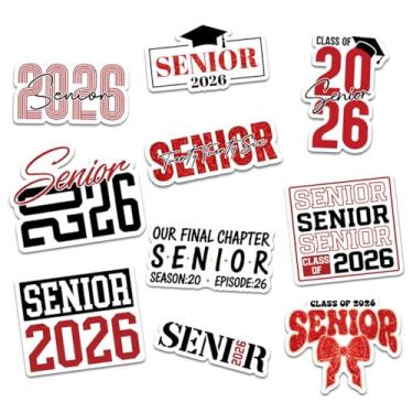 Imagem de Conjunto de 10 adesivos para idosos 2026 – adesivos motivacionais de formatura para estudantes da turma de 2026, meninos ou meninas – decalques de vinil para laptops, garrafas de água, telefones