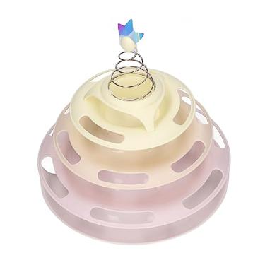 Imagem de Zhjvihx Rolo de Brinquedo de Gato, Brinquedo Girtable de Gato Pp Aliviar Interativo Tédio Removível de 4 Níveis Ambientalmente Amigável Com As Estrelas da Primavera para Suprimentos de Gatinho (Tipo