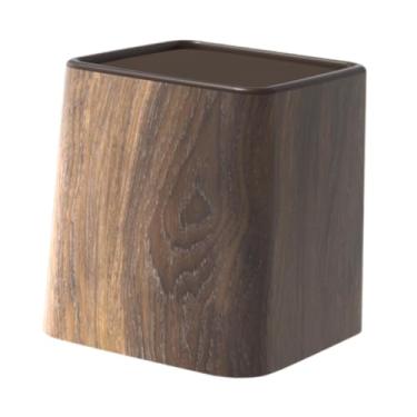 Imagem de Fenteer Lixeira compacta para mesa, cesto de lixo com tampa, para penteadeira, quarto, carro, sala de estar