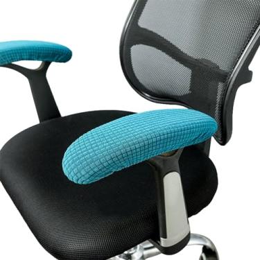 Imagem de Msiud Capas de braço para cadeira de escritório, almofadas de apoio de braço, cotovelos, antebraços, capas elásticas resistentes à sujeira, poltrona, poltrona, cobertura, lavável, elástico, protetor