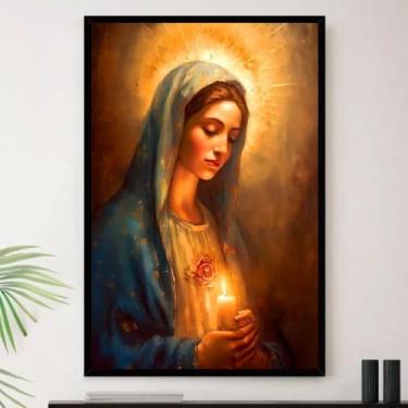 Imagem de Genérico, Quadro Nossa Senhora Aparecida Luz Decorativo A4 23x33cm