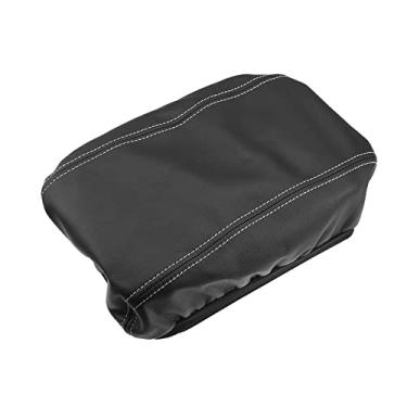 Imagem de X AUTOHAUX Capa de apoio de braço para console central de carro para Hyundai Tucson 2016-2021 capa de descanso de braço interior de couro sintético almofada de cotovelo preto e cinza pontos