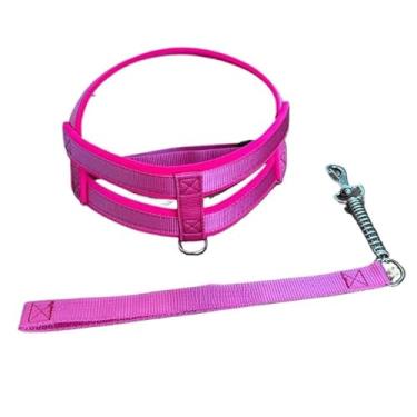 Imagem de Coleira peitoral para cachorros de medio grande porte pet resistente dog reforçada (ROSA,PP)