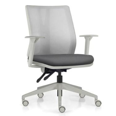 Imagem de Cadeira de Escritório Giratória Diretor Flow F02 Base Cinza Crepe Grafite - Lyam Decor