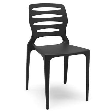 Imagem de Cadeira Para Cozinha Área Gourmet Jardim Empilhável Larsen P03 Preto - Lyam Decor