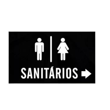 Imagem de Placa Sinalização Banheiro Masculino E Feminino Em Acrílico 40x25cm