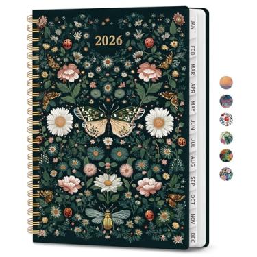 Imagem de Agenda 2026, agenda semanal e mensal estética para mulheres, janeiro de 2026 a dezembro de 2026, livro de calendário de capa dura com abas mensais, bolso interno, perfeito para escritório, casa