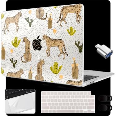 Imagem de MEEgoodo Capa para MacBook Air de 15 polegadas M4/M3/M2 2025 2024 2023, compatível com modelo (A3241/A3114/A2941) para MacBook Air de 15 polegadas, laptop com capa de teclado e câmera e adaptador OTG