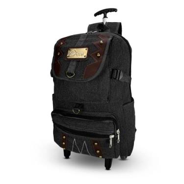Imagem de Mochila Masculina Escolar De Rodinha Lona Reforçada Grande - DL Mochil