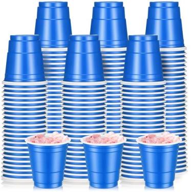 Imagem de Pacote com 200 copos de plástico azul Layhit, 60 ml, descartáveis