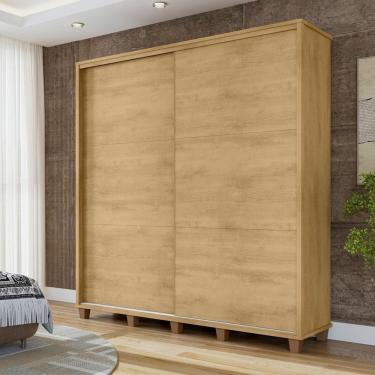 Imagem de Guarda-roupa com 2 Portas de Correr e 4 Gavetas Monte Carlo Cinamomo