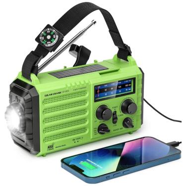 Imagem de OnLyee Lanterna LED Rádio FM USB Carregamento via Solar, Manivela