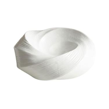 Imagem de Lata de lixo Prato de cerâmica branco criativo, utensílios de mesa especiais para restaurante de hotel, sentimento premium, prato de jantar personalizado para cozinha(Grande)