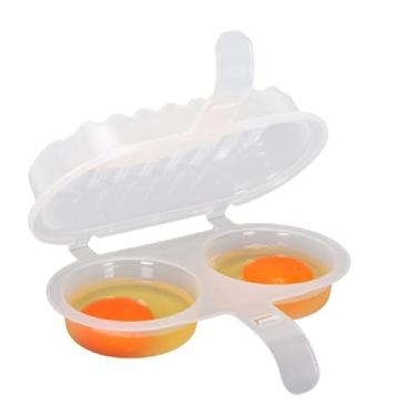 Imagem de Moldes para Fritar Ovo, Anel para Fritar Ovo, Forma Cozinha Ovo Omelete Direto No Microondas FáCil RáPido Omeleteira 2 em 1, 18×16×6cm