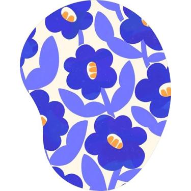 Imagem de Mouse Pad Ergonômico Gota Floral Azul Ultra Violeta Fundo Claro