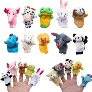 Imagem de Fantoche De Dedos Dedoches Animais De Pelúcia - 10 Unidades