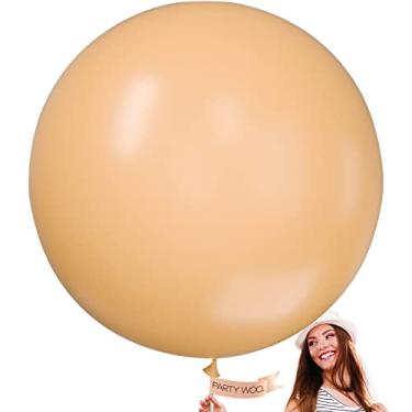 Imagem de PartyWoo Nude Balloons 4 pcs 36 Inch Extra Large Big Jumbo Giant Beige Apricot Cream Boho Latex Neutral Balloons for Thanksgiving Graduation Baby Shower Boho Theme Birthday Party Decorations Nude-Y103