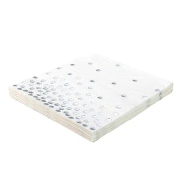 Imagem de Guardanapo De Papel Decorado 33Cm Folha Dupla Silver Festas (Prata)