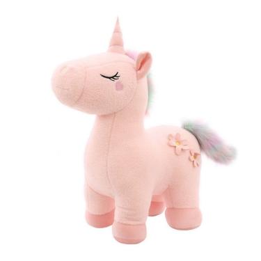 Imagem de Brinquedo de pelúcia Unicórnio branco e arco-íris 50cm