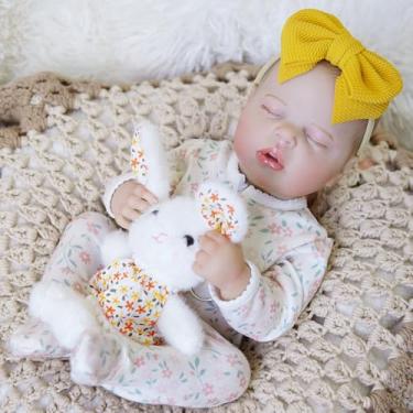 Imagem de Bebê Reborn Boneca Silicone Menina Coelho Realista Pintado 48cm Com Acessórios