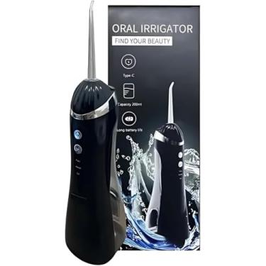 Imagem de Irrigador Oral Elétrico Portátil com Jato de Água Dental - Recarregável USB-C, 3 Modos de Limpeza, 4 Bicos e Reservatório de 200ml