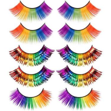 Imagem de Cílios arco-íris Wehhbtye 5 pares de enfeites 3D Pride LGBTQ+