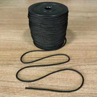 Imagem de Fio Náutico Cordão Corda Preto 3Mm - Rolo 100 Metros