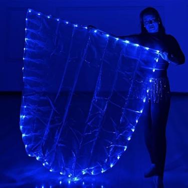 Imagem de KHZSPP 2 peças de bandeira de louvor de LED com postes extensíveis de aço inoxidável, alimentada por baterias recarregáveis com 2 cabos de carregamento USB, adereços de desempenho de palco com luz