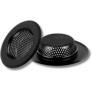 Imagem de Ralo Ralinho de Pia em Aço Inox 9cm Preto Fosco Premium Ralo Para Cozinha Tanque Banheiro Lindo