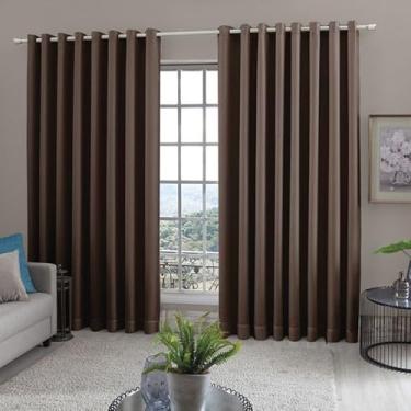 Imagem de Cortina Premium Para Sala, Quarto E EscritóRio - Tecido Blackout Corta-Luz, DecoraçãO Elegante E Moderna(MARROM)