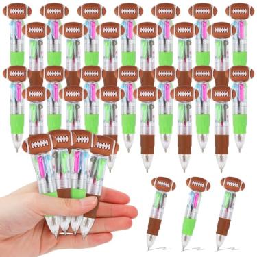 Imagem de CZWZ 30 mini canetas multicoloridas em uma caneta fofa 4 em 1 para crianças, canetas esferográficas para aniversários e festas infantis, presentes divertidos, canetas kawaii de tinta sortidas (futebol