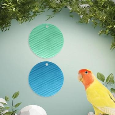 Imagem de 2 peças de brinquedo de forrageamento de pássaros, tapete de alimentador lento de pássaros, brinquedo interativo de papagaio de forrageamento para pássaros, papagaio conure, periquito, periquito