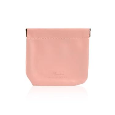 Imagem de Bolsa de moedas de viagem à prova d'água com fecho automático, carteira de dinheiro de cor sólida, organizador de fone de ouvido, capa para chave, rosa, Moeda de fechamento automático rosa