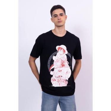 Imagem de Camiseta One Piece Os Chapéus de Palha em Alabasta - Piticas, P, Preto
