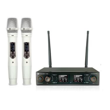 Imagem de Microfone Sem Fio Duplo Uhf Branco K-502M Kadosh Para Igreja Palestra 