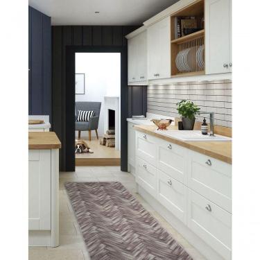 Imagem de Tapete Passadeira Emborrachada Pvc Antiderrapante 0,65x3,00m Madeira