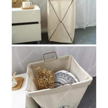 Imagem de Cesto Organizador Roupa Suja E Brinquedo Dobrável C/ Armação - D' Pres