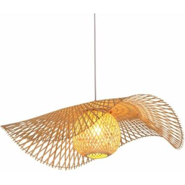 Imagem de WLHAZMWY Candeeiro pendente, 1 luminária de teto, tecida à mão, criatividade, lâmpada pendurada, vime, artesanato, boêmio, abajur pendente para restaurante, sala de chá (cavalo animal, 75 cm)